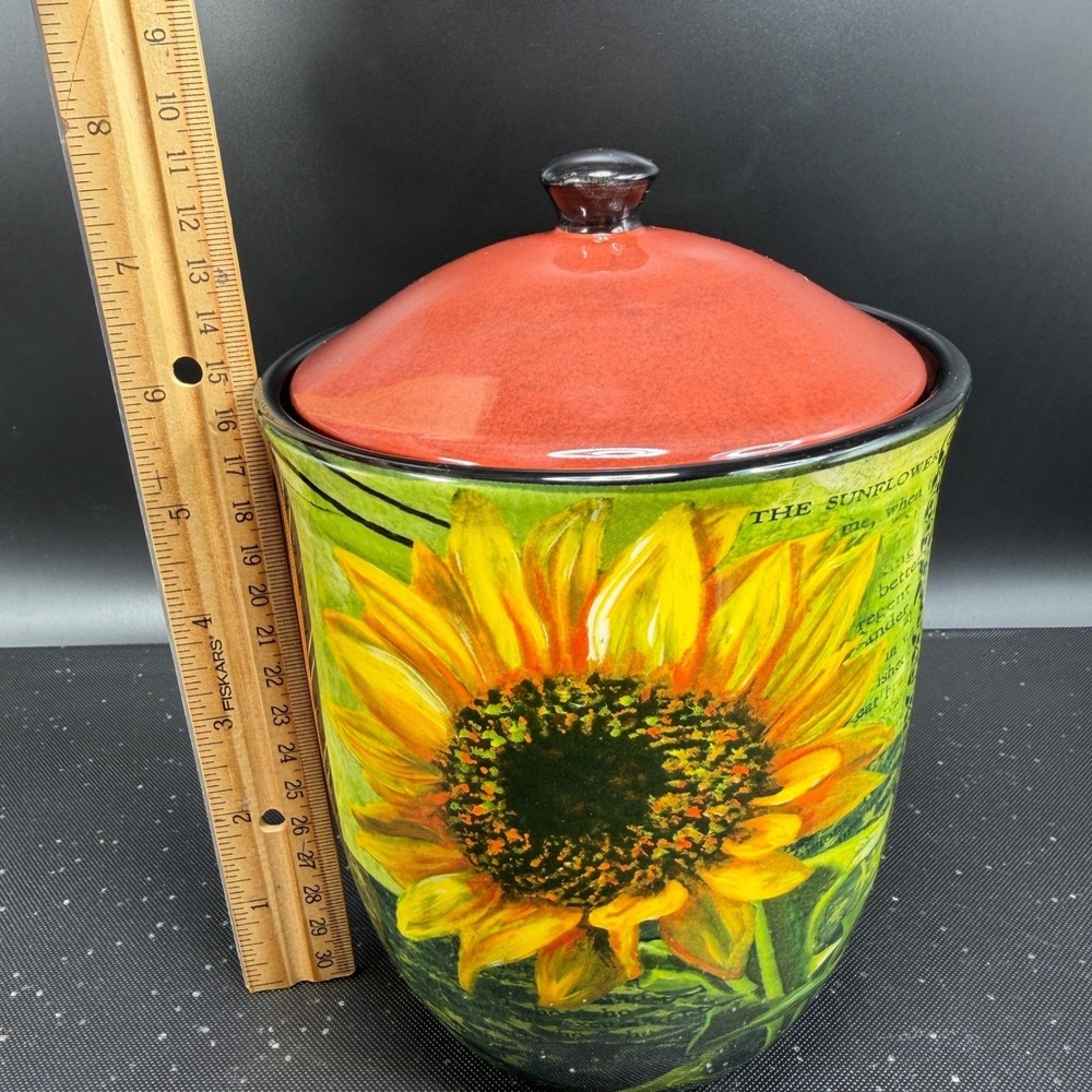 Certified International Sunflower Bee La Fleur Ceramic Canister Jar with Lid VTG - Picture 2 of 14